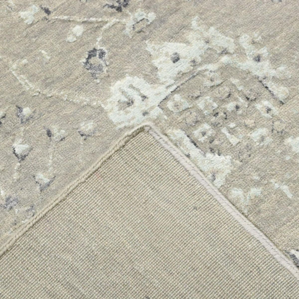 Designer tæppe - 305 x 244 cm - sølv