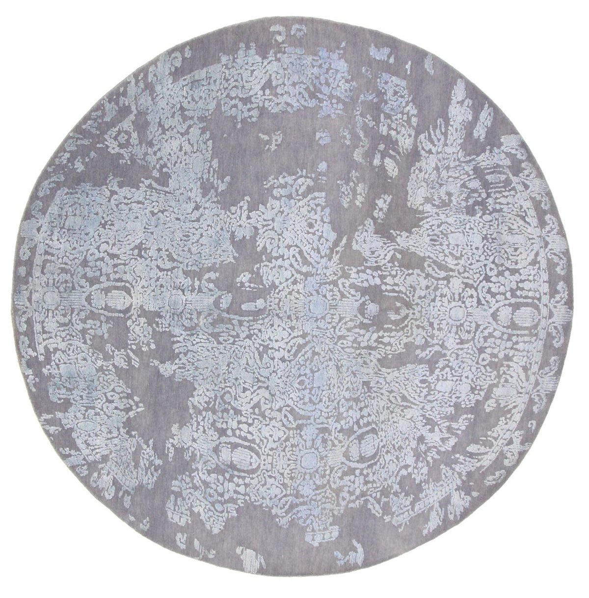 Designer tæppe rundt  - 243 x 243 cm - lyseblå