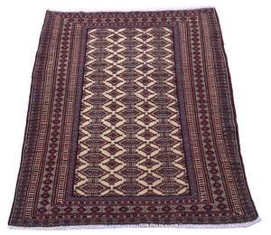 Afghansk tæppe - 164 x 121 cm - bordeaux rød