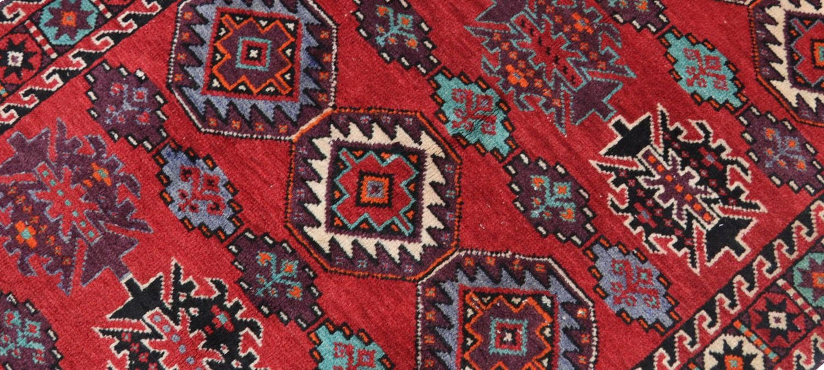 Baluch-tæppe - 198 x 102 cm - mørkerød