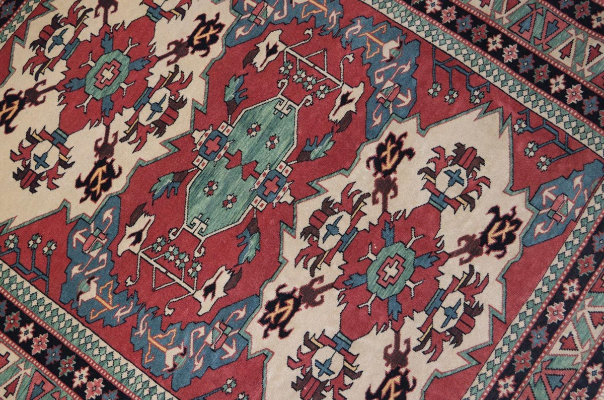 Afghansk tæppe firkantet  - 145 x 135 cm - rød