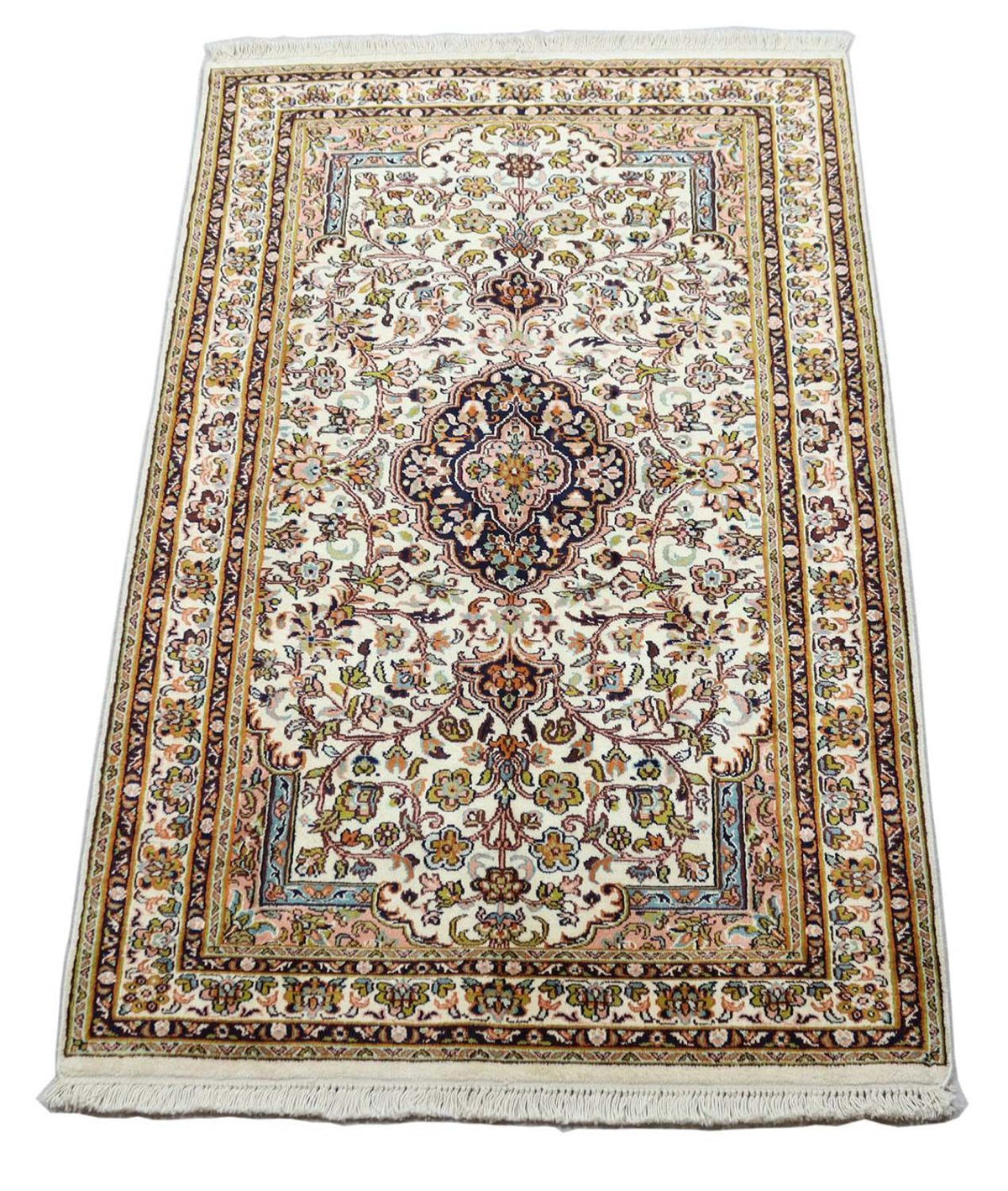 Silketæppe - Kashmir Silk - 154 x 93 cm - beige