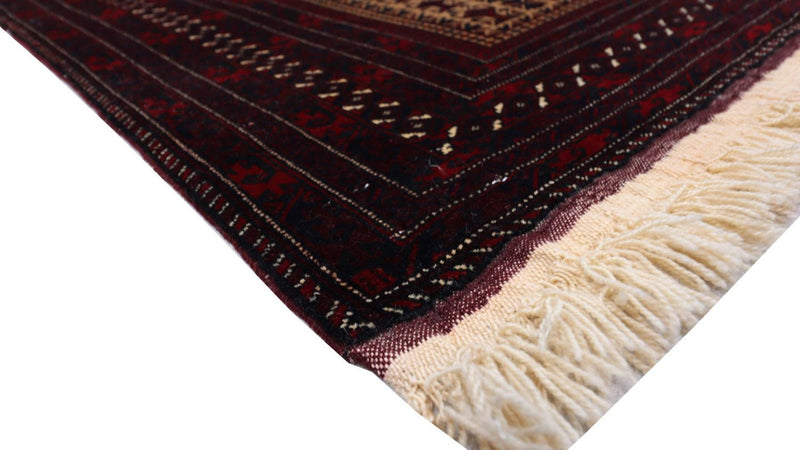 Afghansk tæppe - 120 x 80 cm - mørkerød