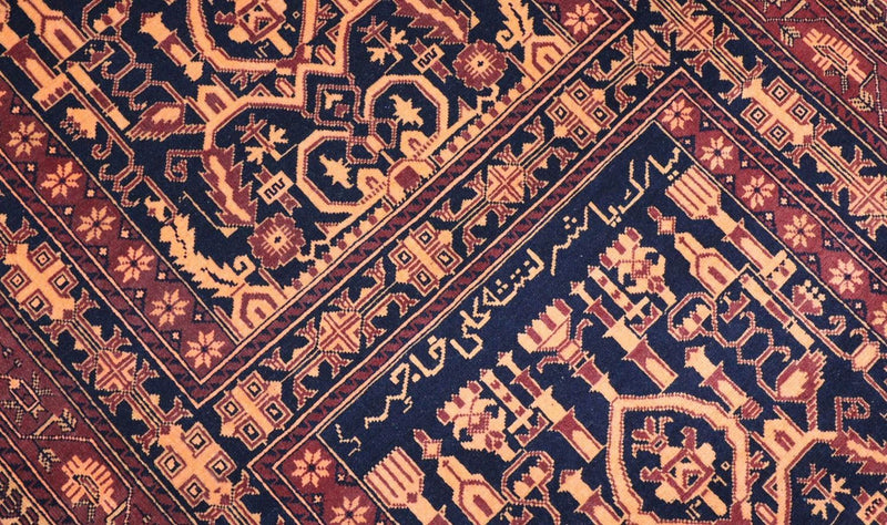 Afghansk tæppe - 150 x 100 cm - sort