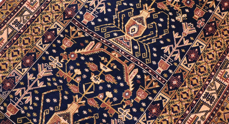 Afghansk tæppe - 140 x 102 cm - sort