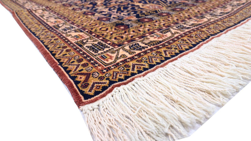 Afghansk tæppe - 140 x 102 cm - sort