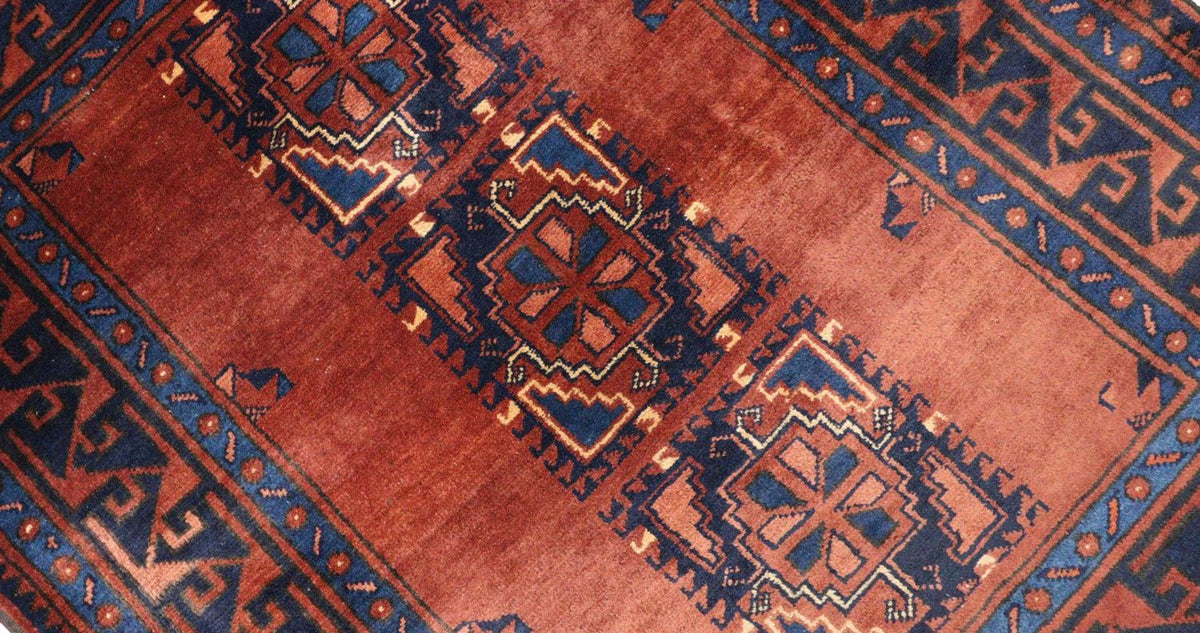 Afghansk tæppe - 115 x 94 cm - rust