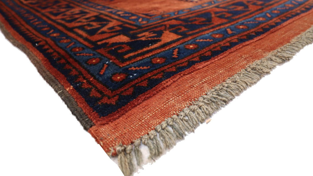 Afghansk tæppe - 115 x 94 cm - rust