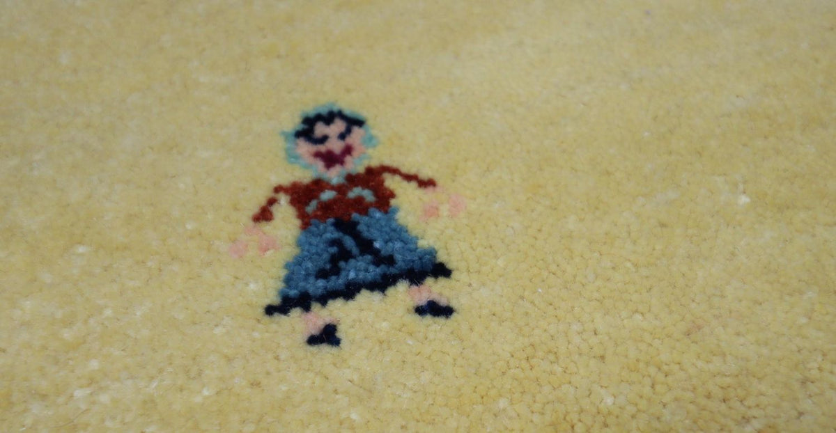 Gabbeh Tæppe - Loribaft Persisk - 155 x 128 cm - olivengrøn