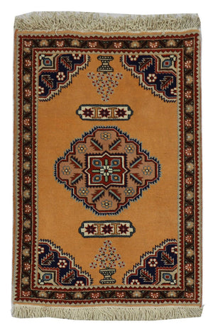 Persisk tæppe - Nomadisk - 99 x 71 cm - guld