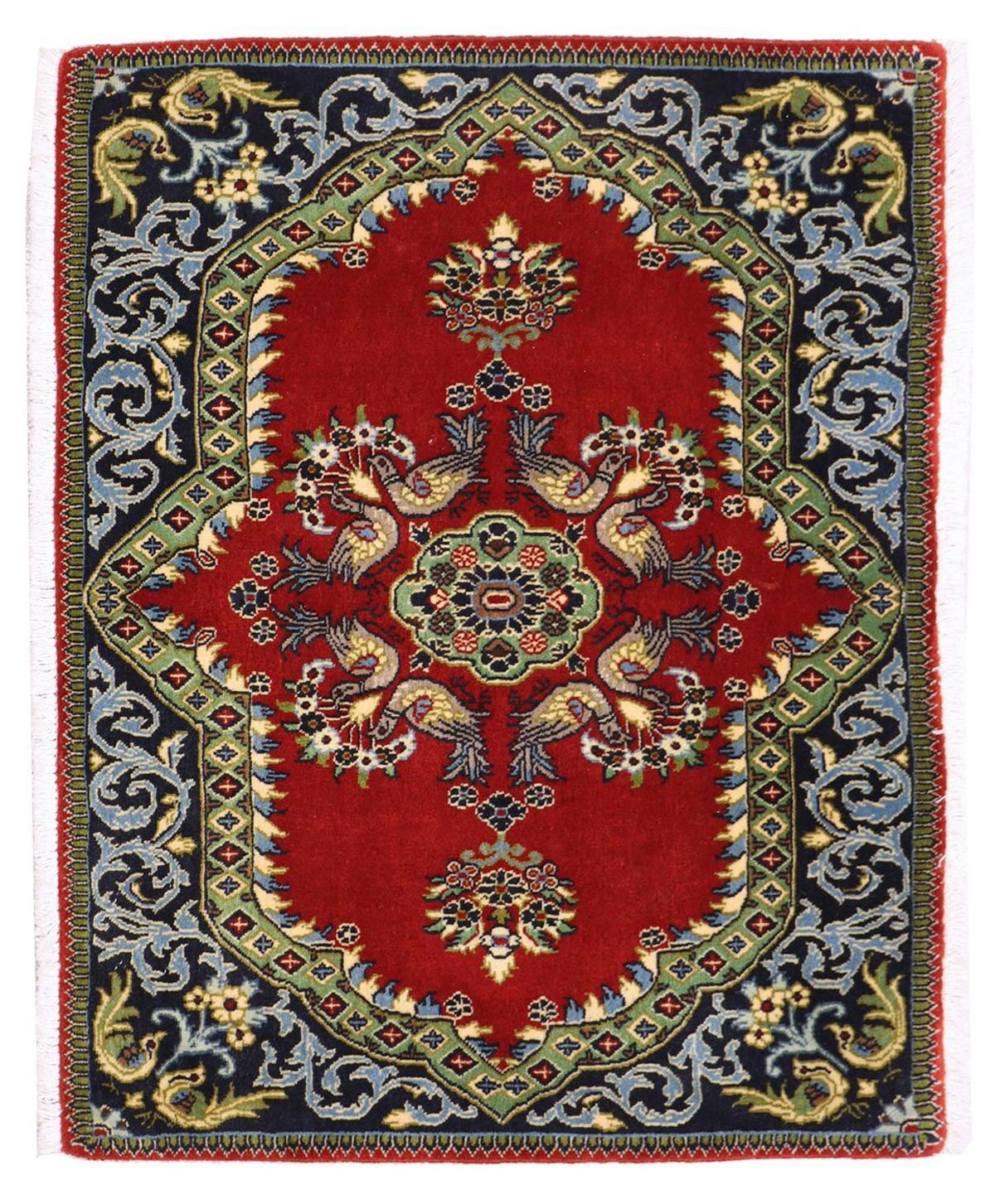 Persisk tæppe - Keshan - 97 x 73 cm - rød