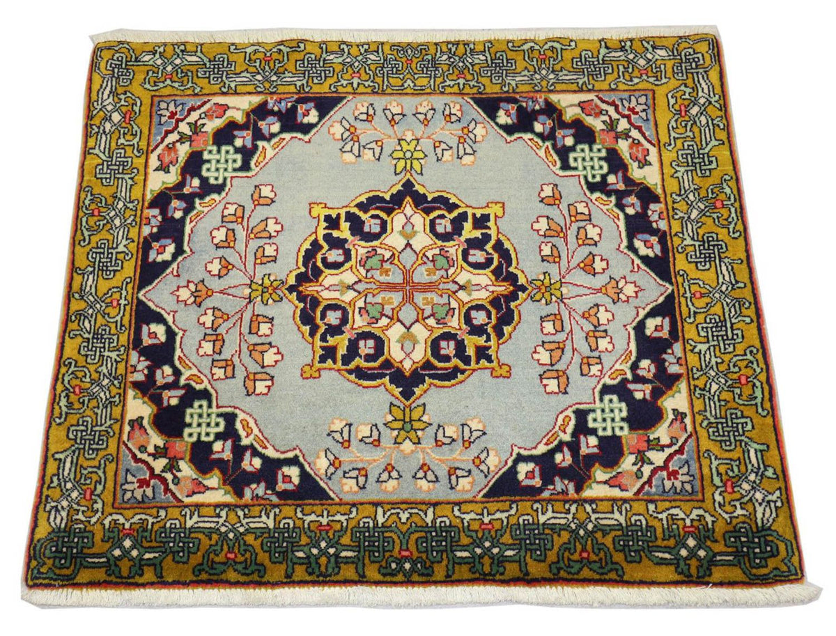 Persisk tæppe - Ghom firkantet  - 91 x 78 cm - sølv