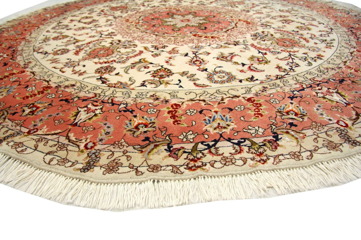 Persisk tæppe - Tabriz - Royal rundt - 230 x 230 cm - beige