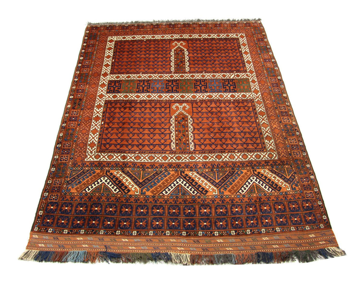 Afghansk tæppe - 252 x 198 cm - brun