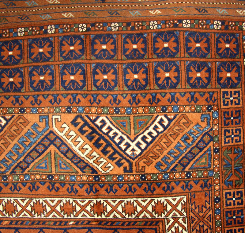Afghansk tæppe - 252 x 198 cm - brun