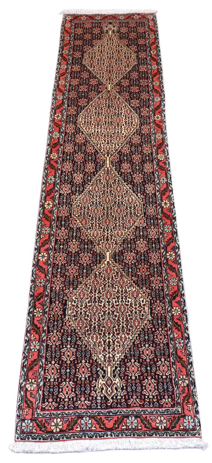 Løber Persisk tæppe - Bijar - 288 x 69 cm - mørkeblå