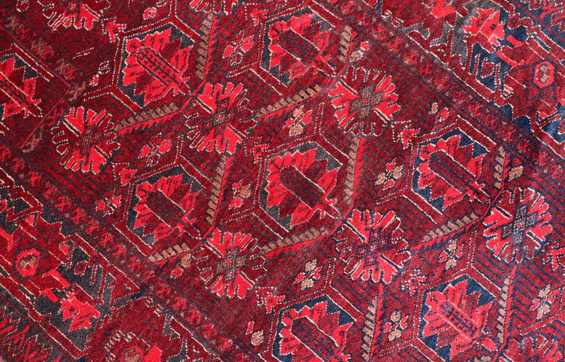 Afghansk tæppe - 119 x 76 cm - mørkerød