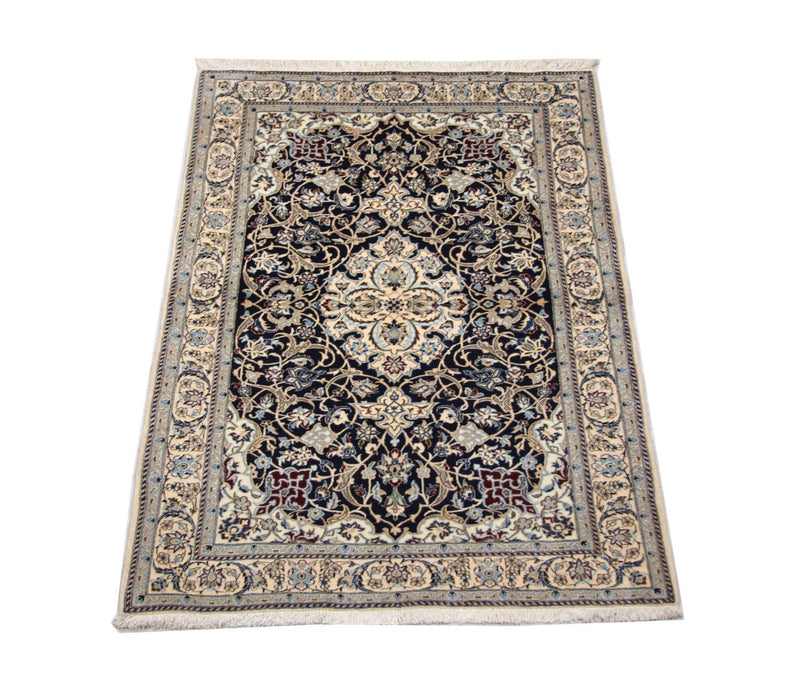 Persisk tæppe - Nain - Premium - 152 x 106 cm - mørkeblå