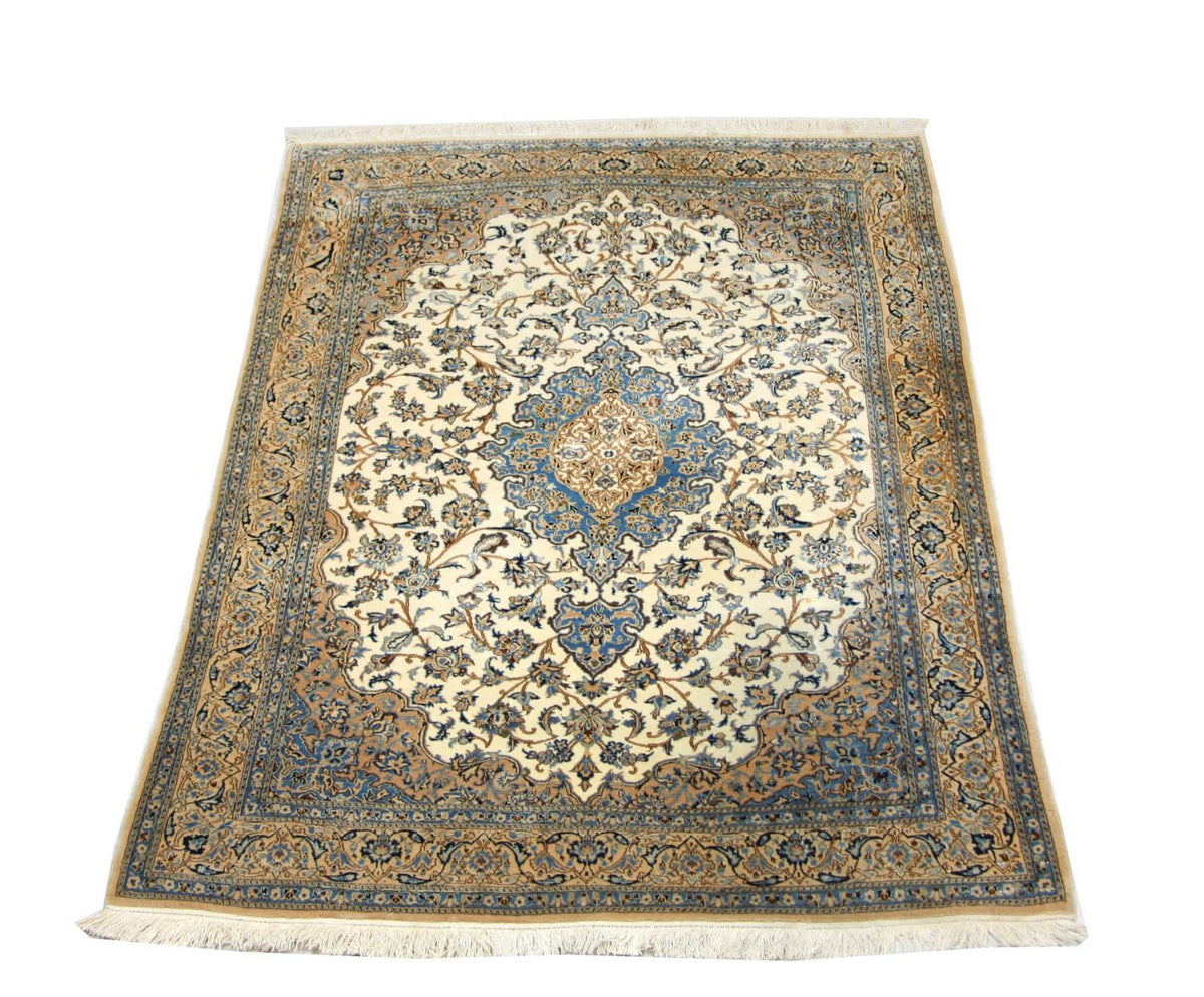 Persisk tæppe - Nain - Premium - 190 x 127 cm - naturlig hvid