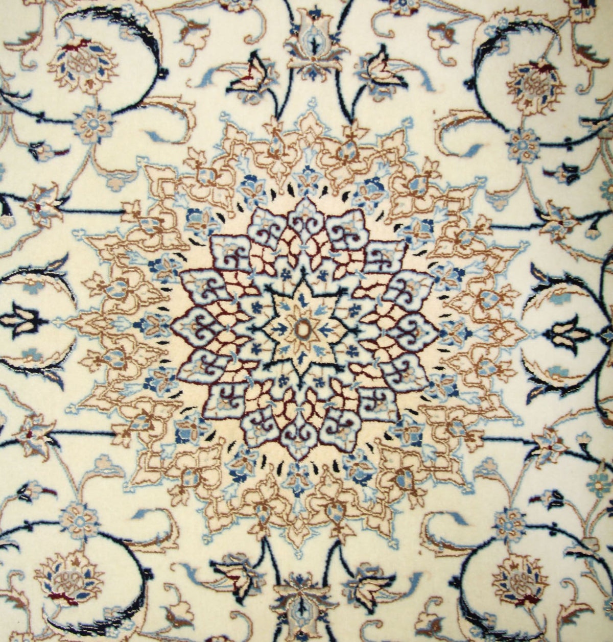 Persisk tæppe - Nain - Premium - 205 x 125 cm - naturlig hvid
