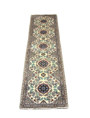 Løber Persisk tæppe - Isfahan - Premium - 305 x 80 cm - beige