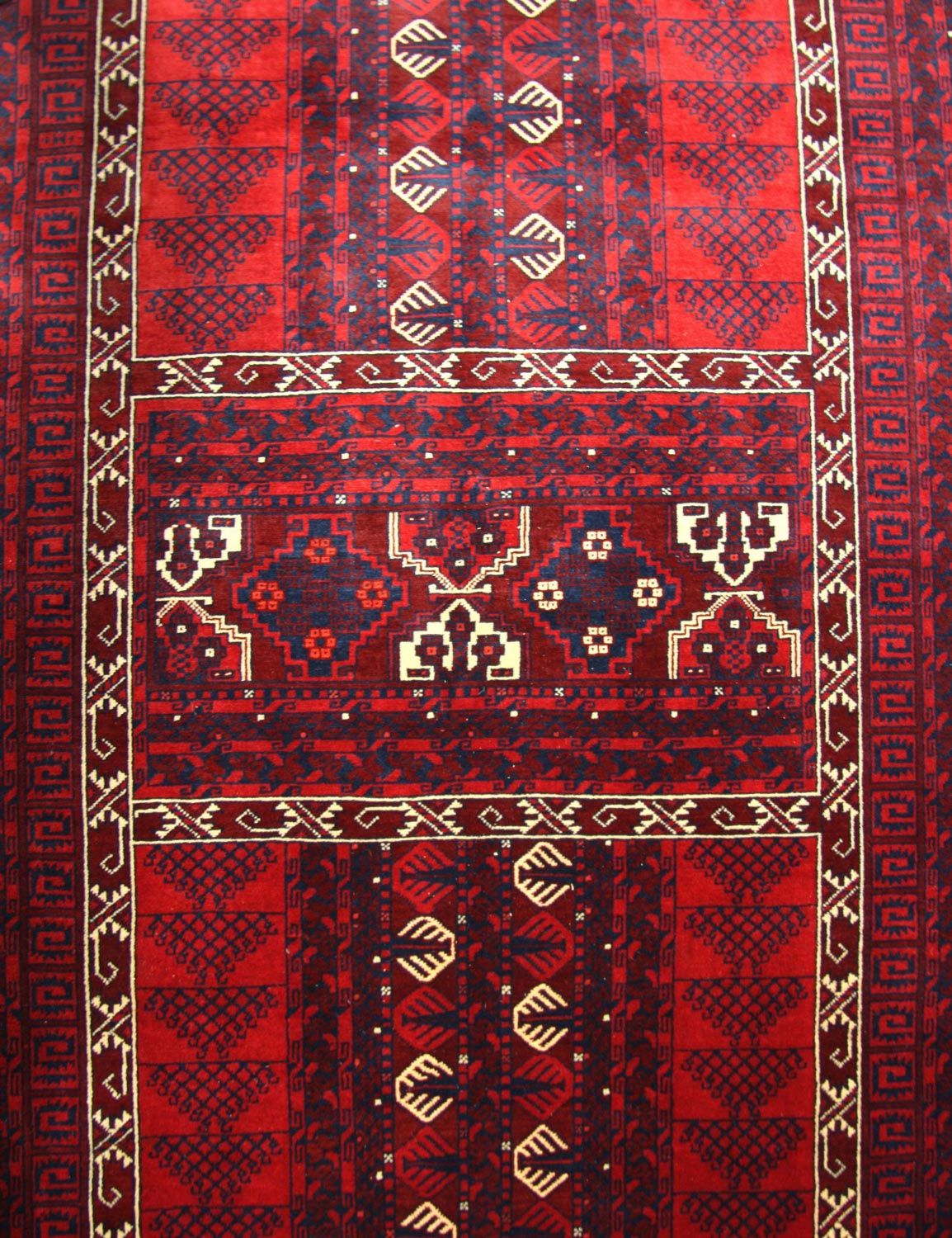 Afghansk tæppe - 244 x 157 cm - rød