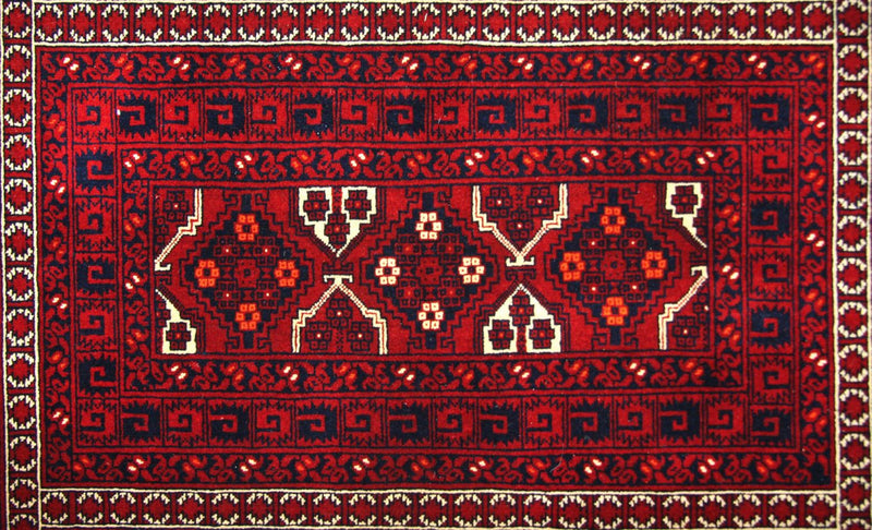 Afghansk tæppe - 250 x 170 cm - rød