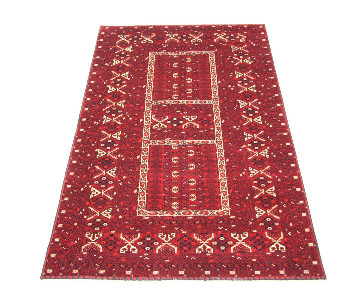 Afghansk tæppe - 252 x 166 cm - rød