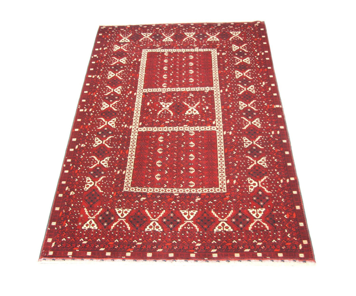 Afghansk tæppe - 247 x 161 cm - rød
