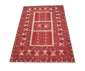 Afghansk tæppe - 247 x 161 cm - rød