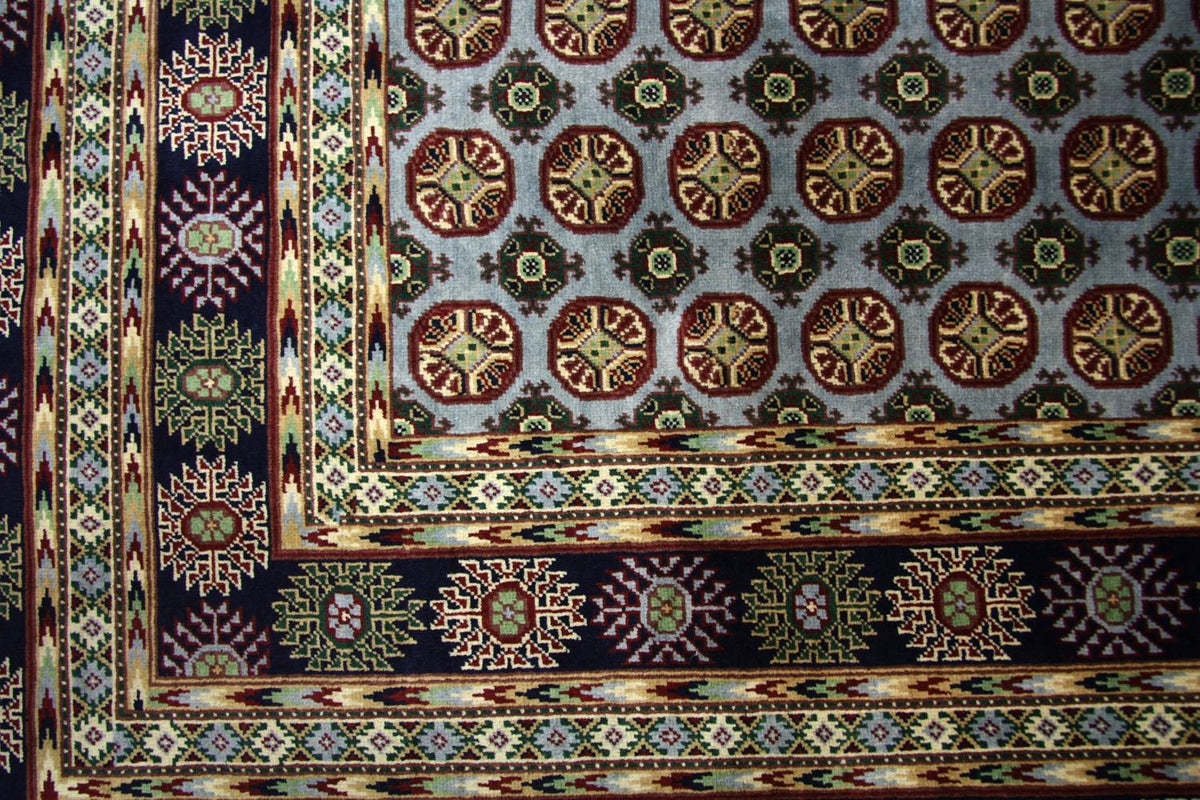 Afghansk tæppe - 298 x 199 cm - blå