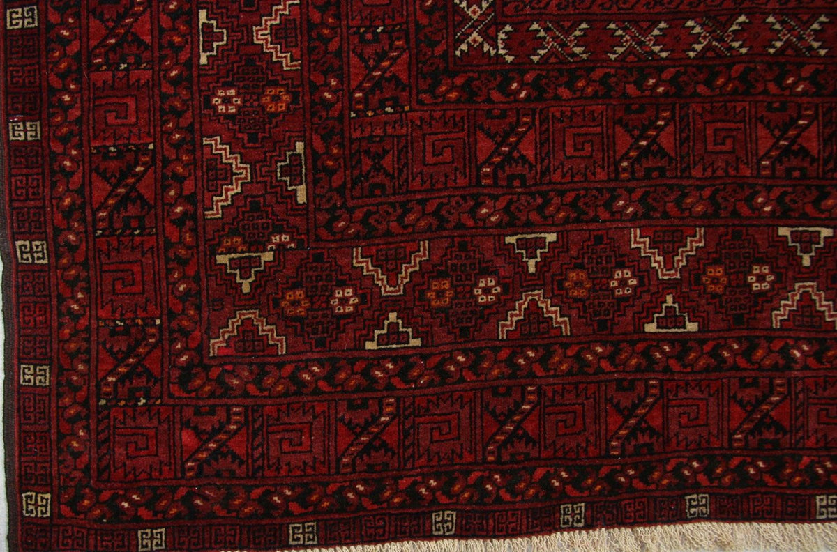 Afghansk tæppe - 208 x 150 cm - rød