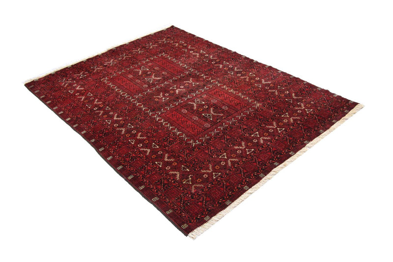 Afghansk tæppe - 208 x 150 cm - rød