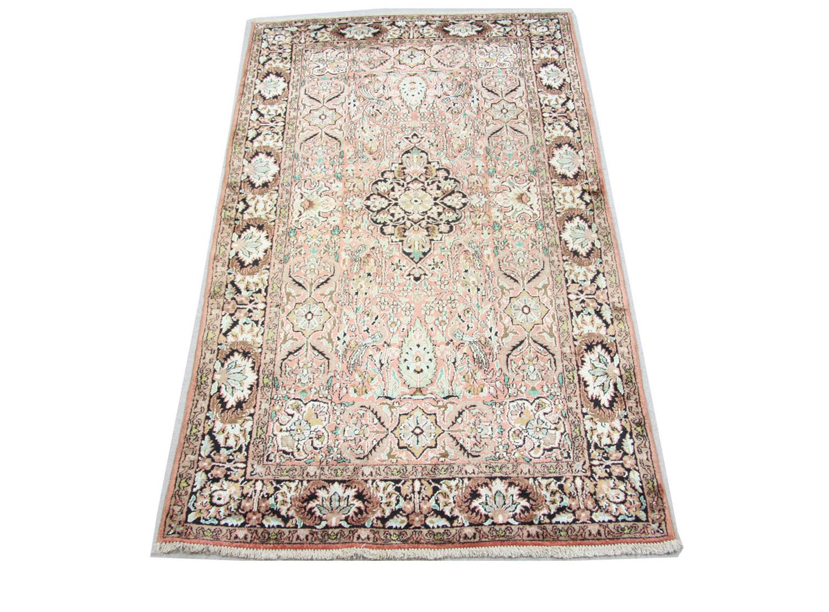 Silketæppe - Kashmir Silk - 164 x 91 cm - brun