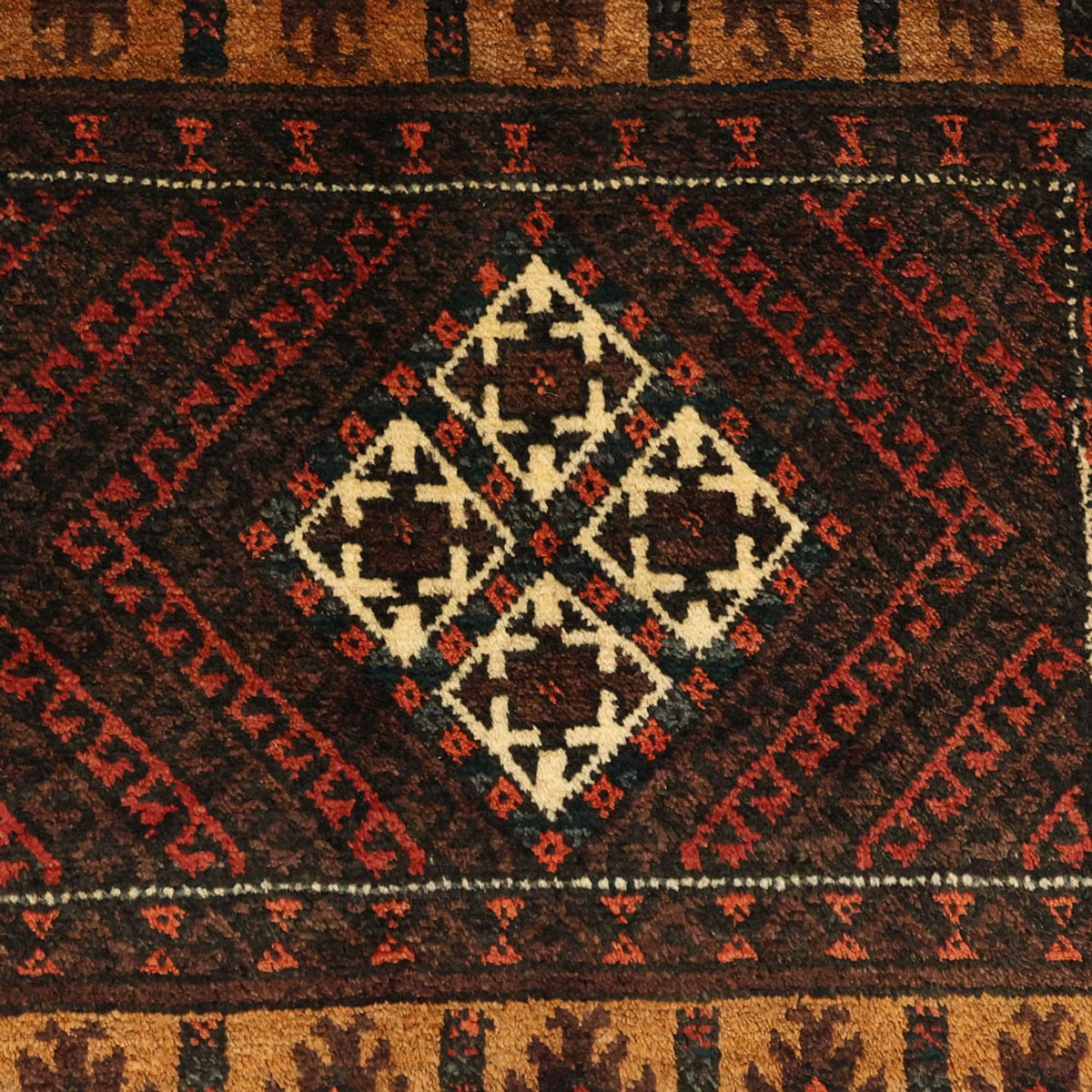 Løber Baluch-tæppe - 230 x 120 cm - brun