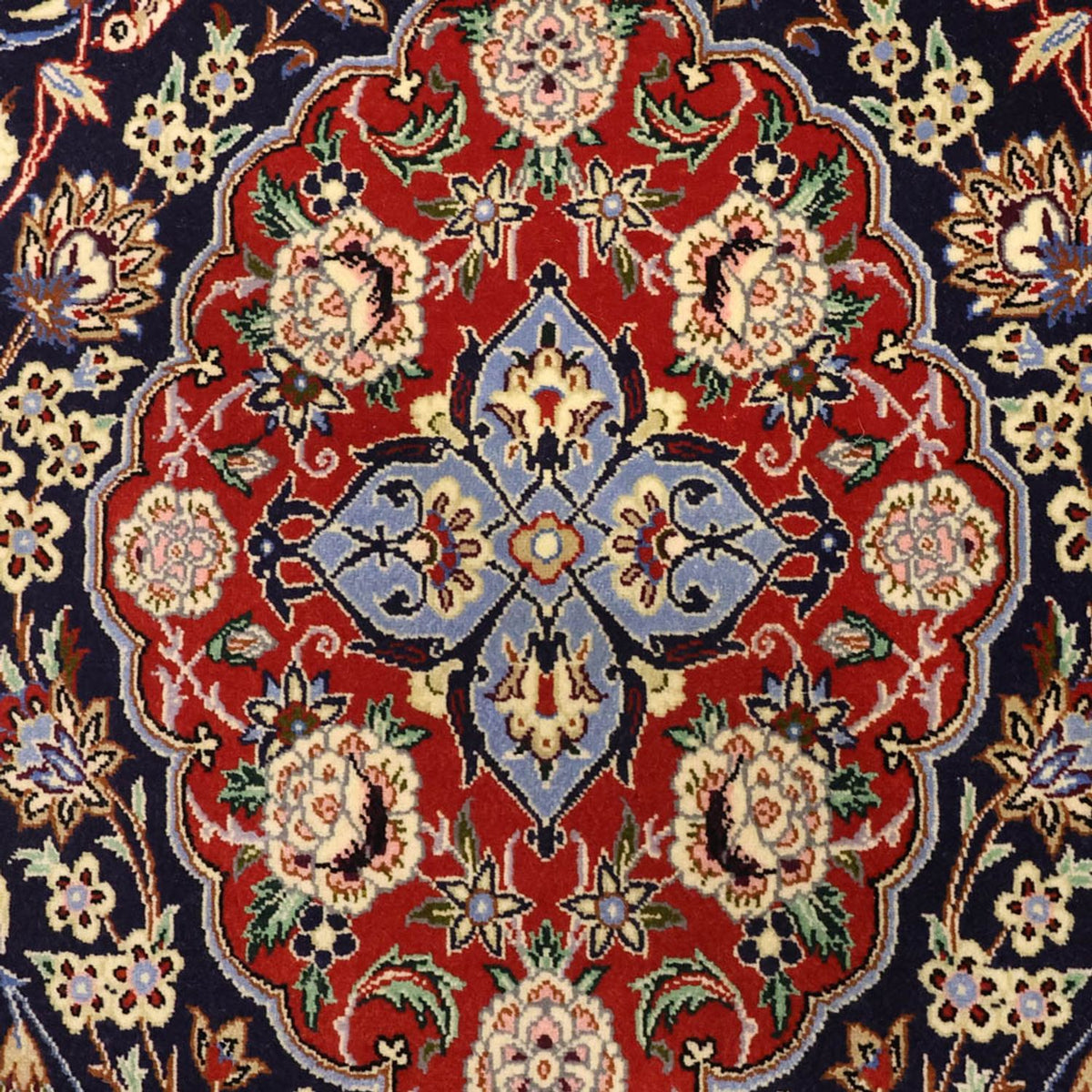 Orientalsk tæppe - Isfahan - Halskæde af silke - 166 x 114 cm - mørkeblå