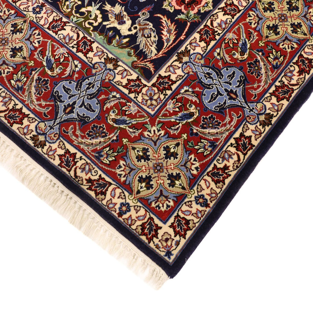 Orientalsk tæppe - Isfahan - Halskæde af silke - 166 x 114 cm - mørkeblå