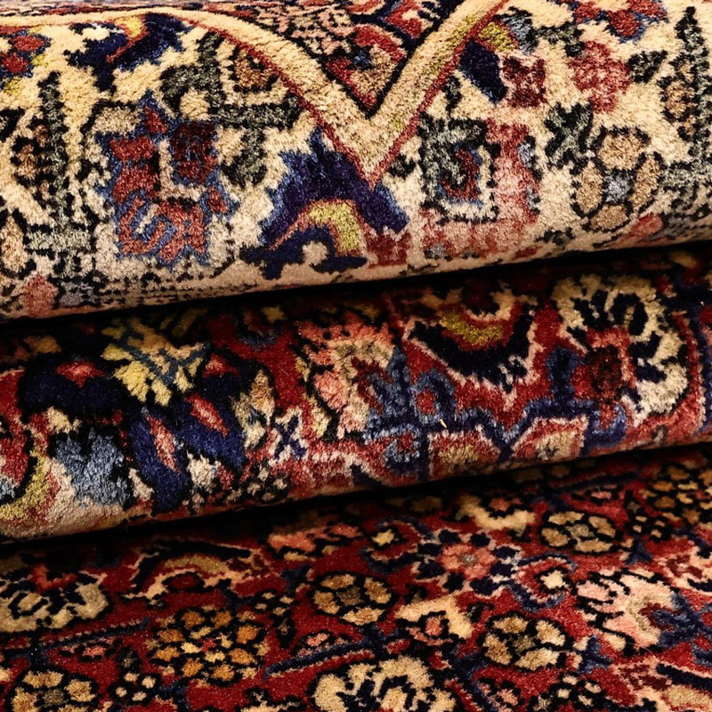 Persisk tæppe - Bijar - 216 x 144 cm - mørkerød