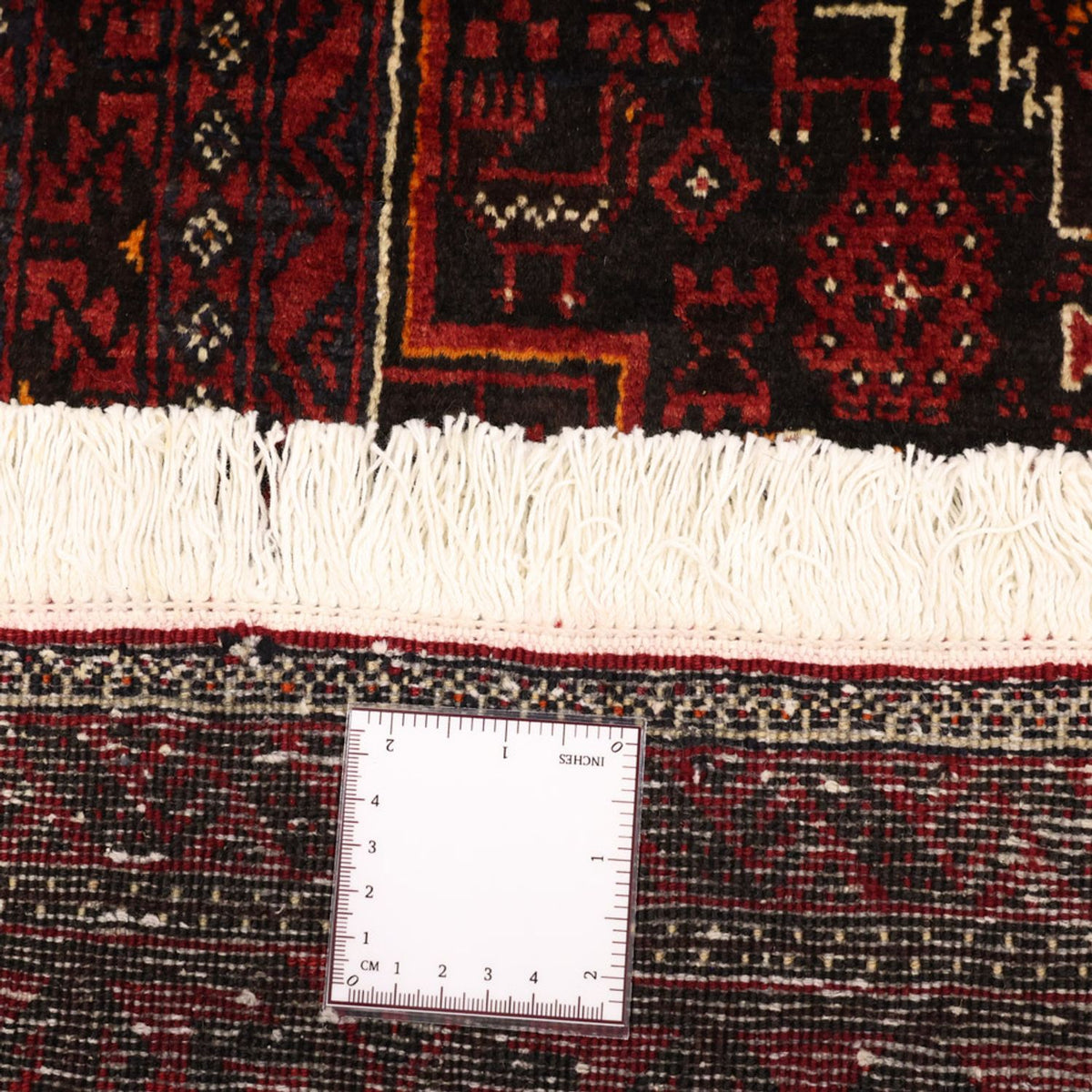 Løber Baluch-tæppe - 201 x 97 cm - mørkerød
