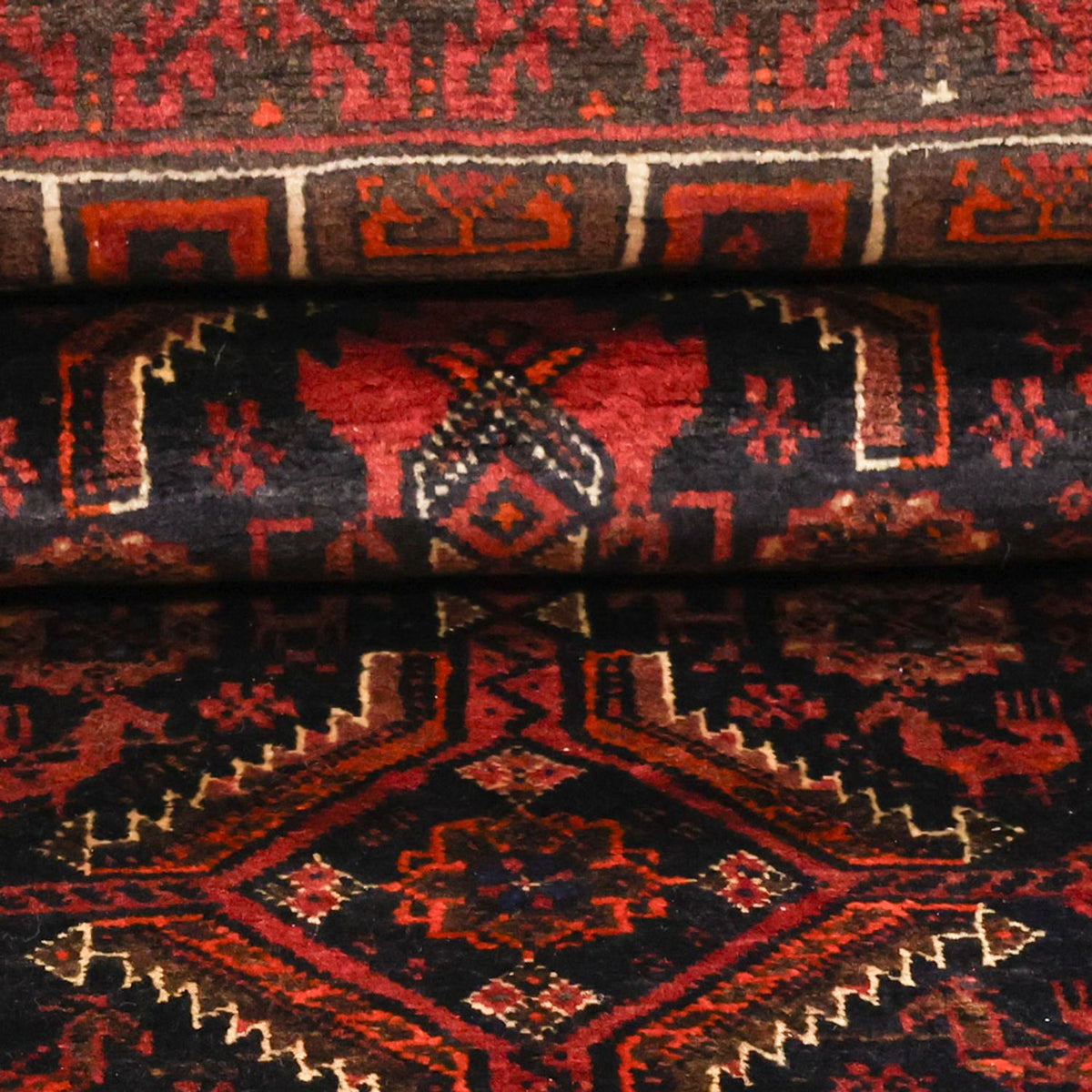 Løber Baluch-tæppe - 190 x 99 cm - mørkerød