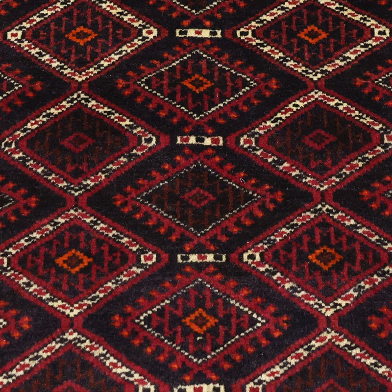 Løber Baluch-tæppe - 190 x 103 cm - mørkerød