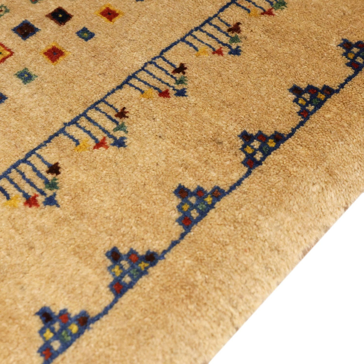 Gabbeh Tæppe - Loribaft Persisk - 164 x 79 cm - guld