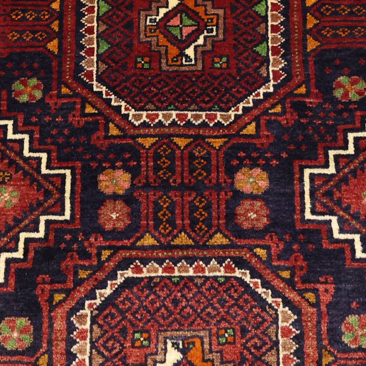 Løber Baluch-tæppe - 188 x 101 cm - mørkerød