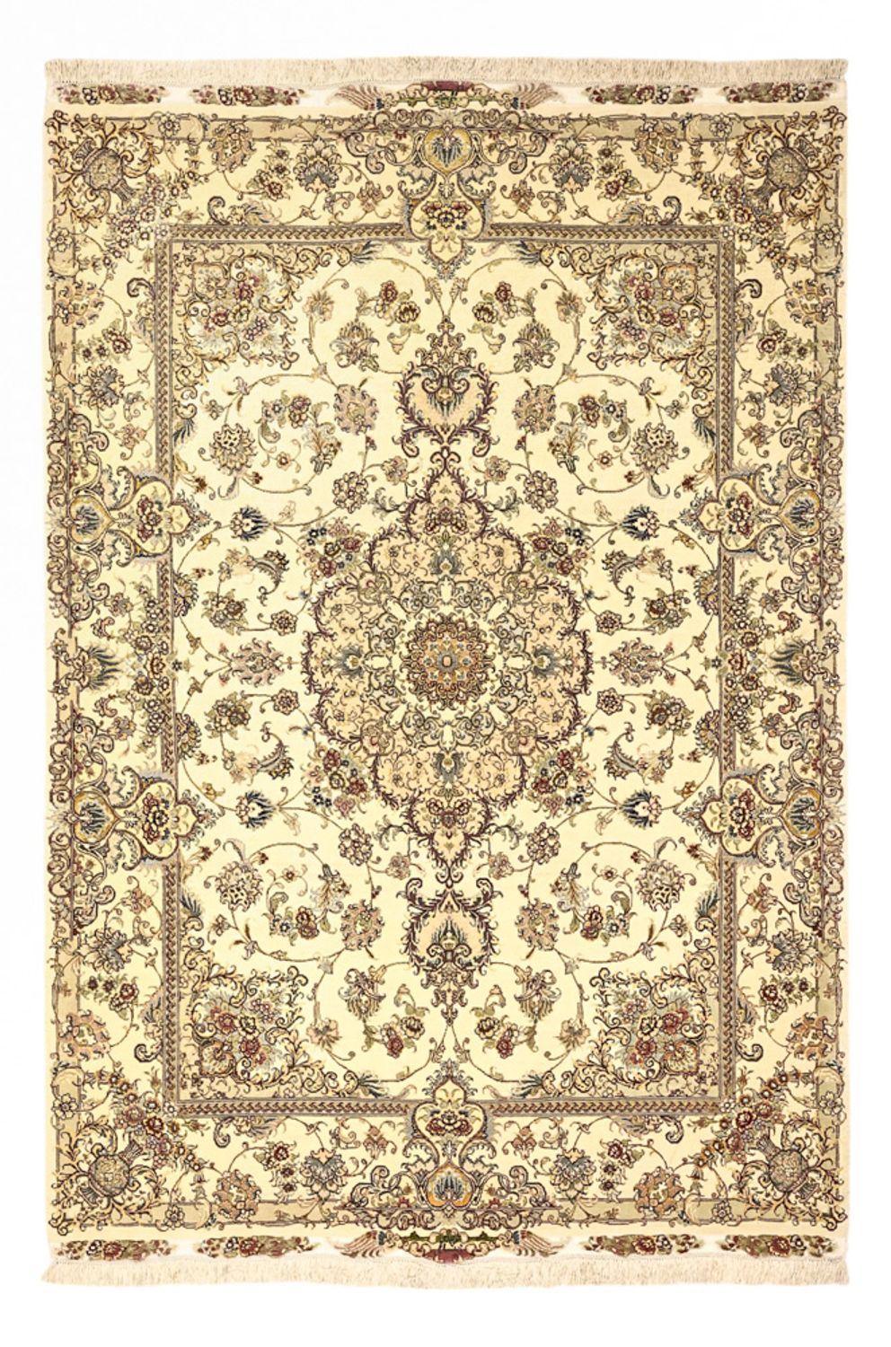 Persisk tæppe - Tabriz - Royal - Halskæde af silke - 219 x 148 cm - beige