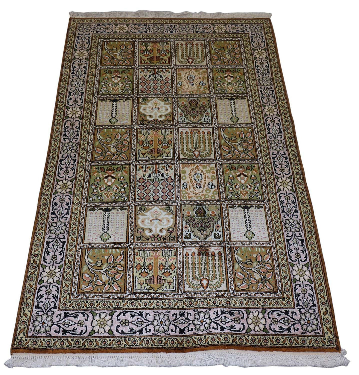 Silketæppe - Kashmir Silk - 152 x 90 cm - brun
