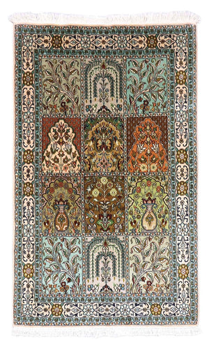 Silketæppe - Kashmir Silk - 151 x 95 cm - turkis