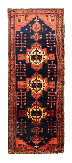 Løber Persisk tæppe - Nomadisk - 305 x 115 cm - blå