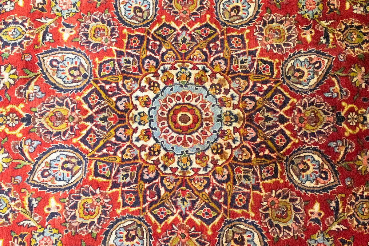 Persisk tæppe - Keshan - 407 x 292 cm - rød