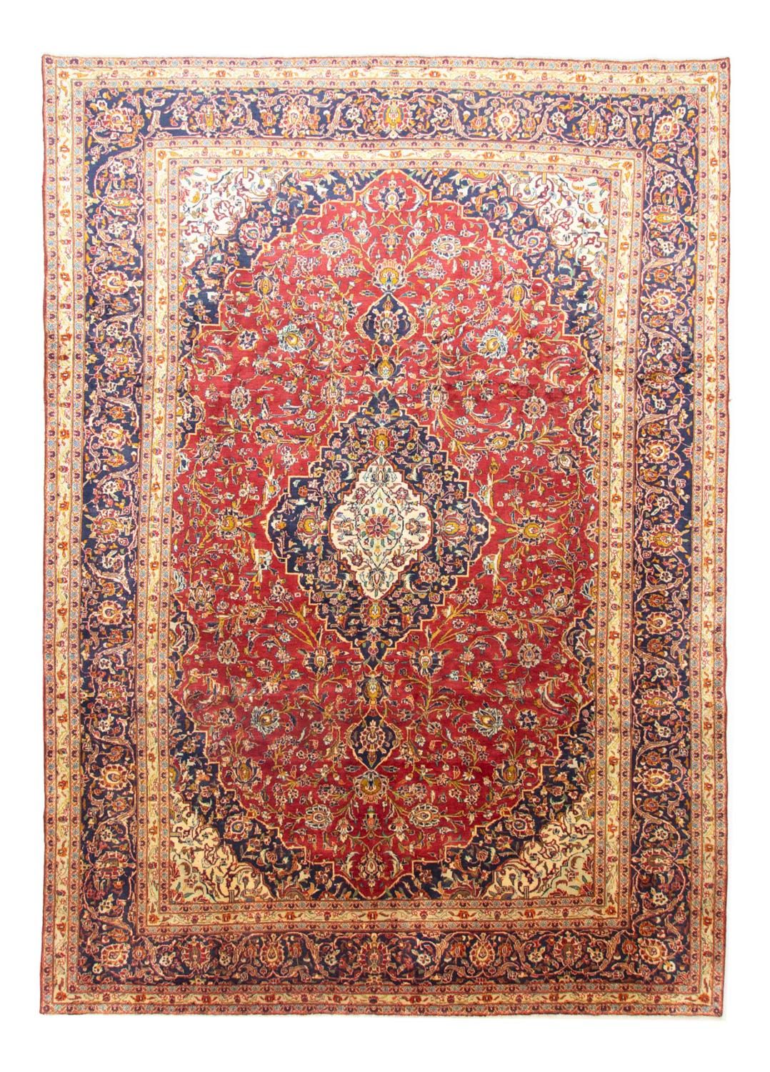 Persisk tæppe - Keshan - 415 x 291 cm - blå