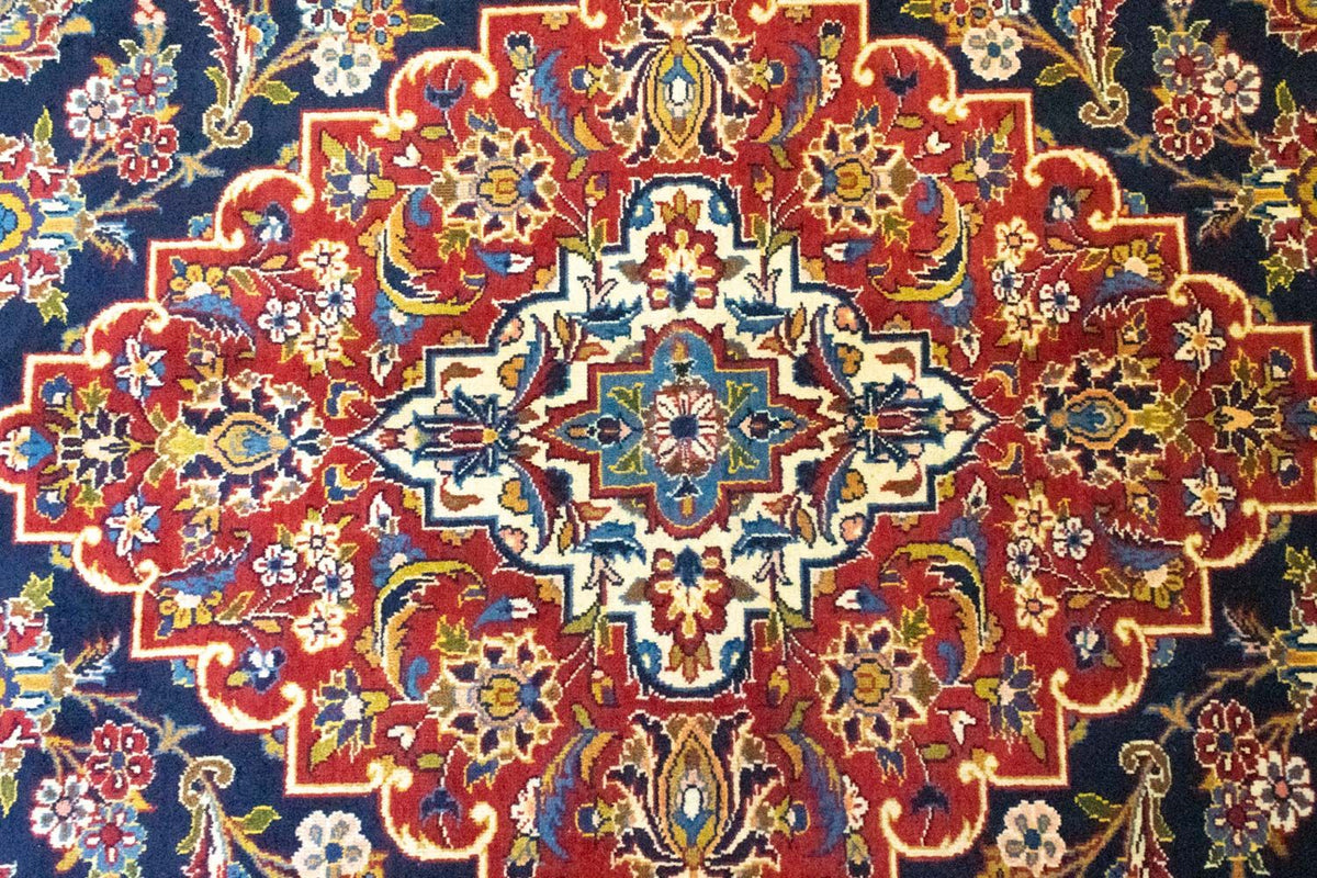 Persisk tæppe - Keshan - 419 x 298 cm - blå